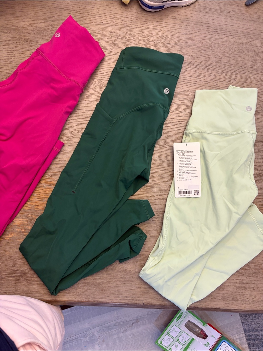 Bundle of Lululemon High-Rise Align Leggings Trio - Pink, Forest Green, Mint